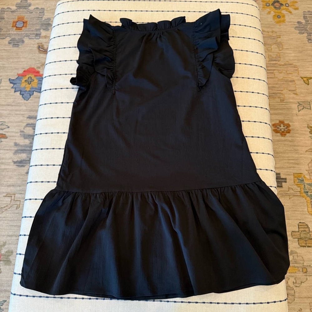 Black Pleated Sleeveless Cocktail Sundress - Picture 3 of 3
